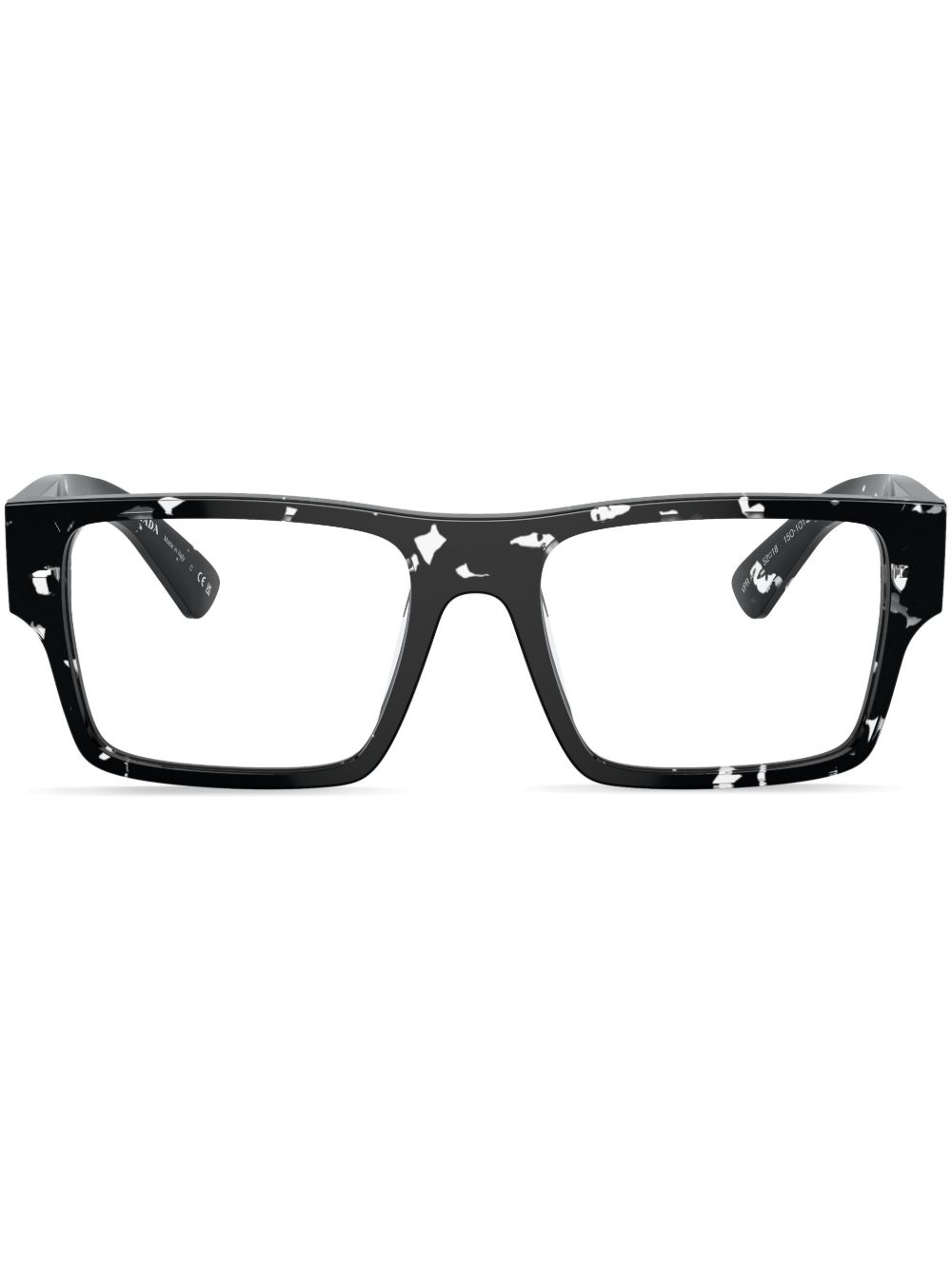 Prada Eyewear 玳瑁纹效果方框眼镜 - 褐色