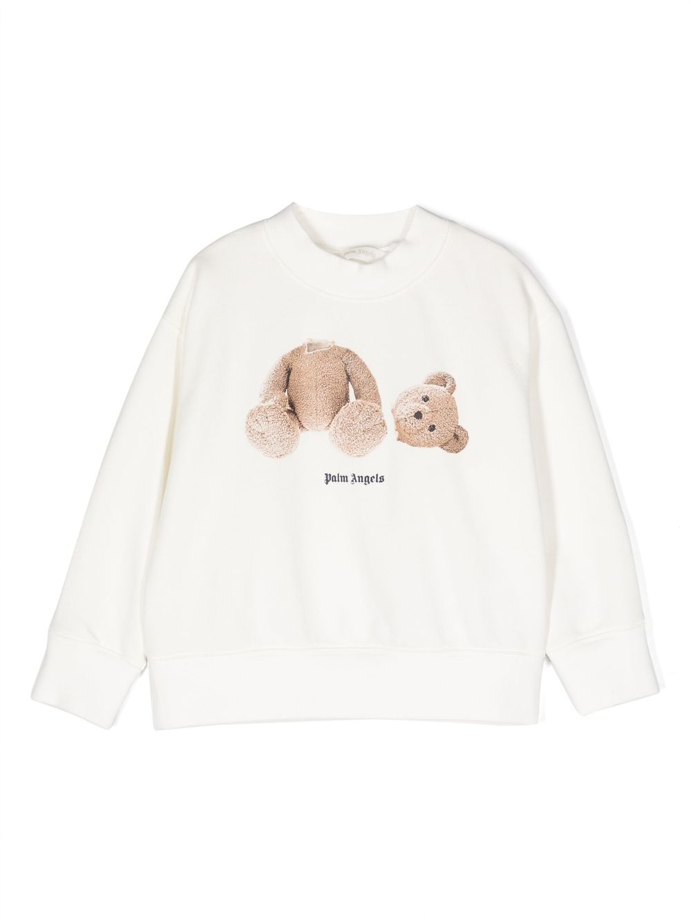 Palm Angels Kids 棉标语印花卫衣 - 白色