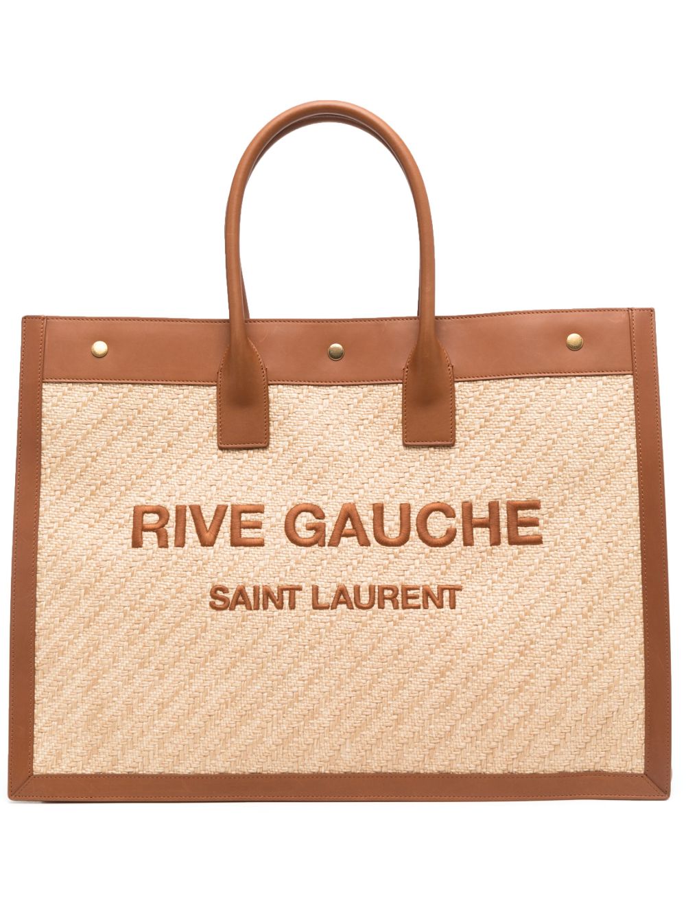 Saint Laurent Rive Gauche 拉菲草托特包 - 褐色