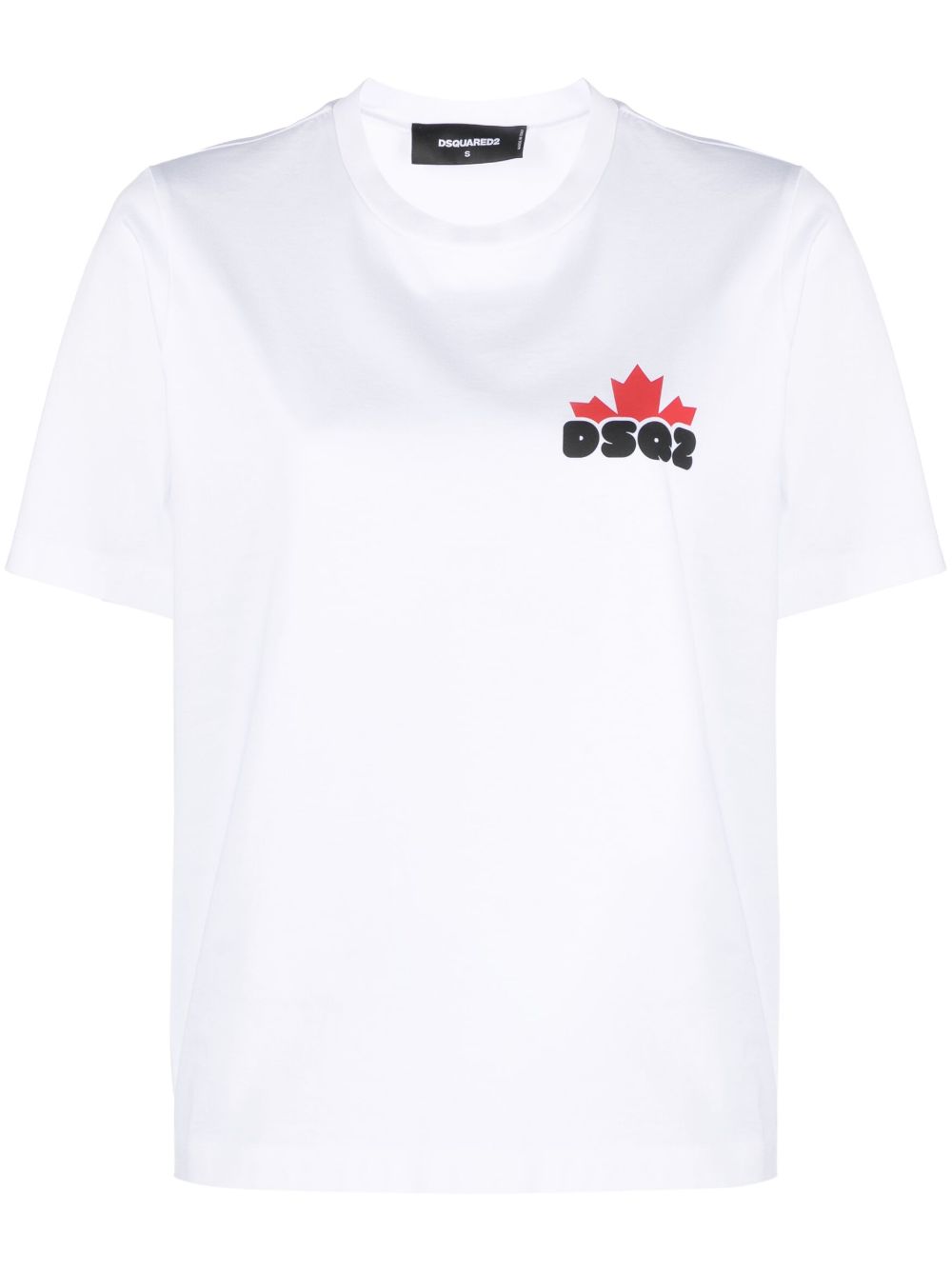 DSQUARED2 logo印花棉T恤 - 白色