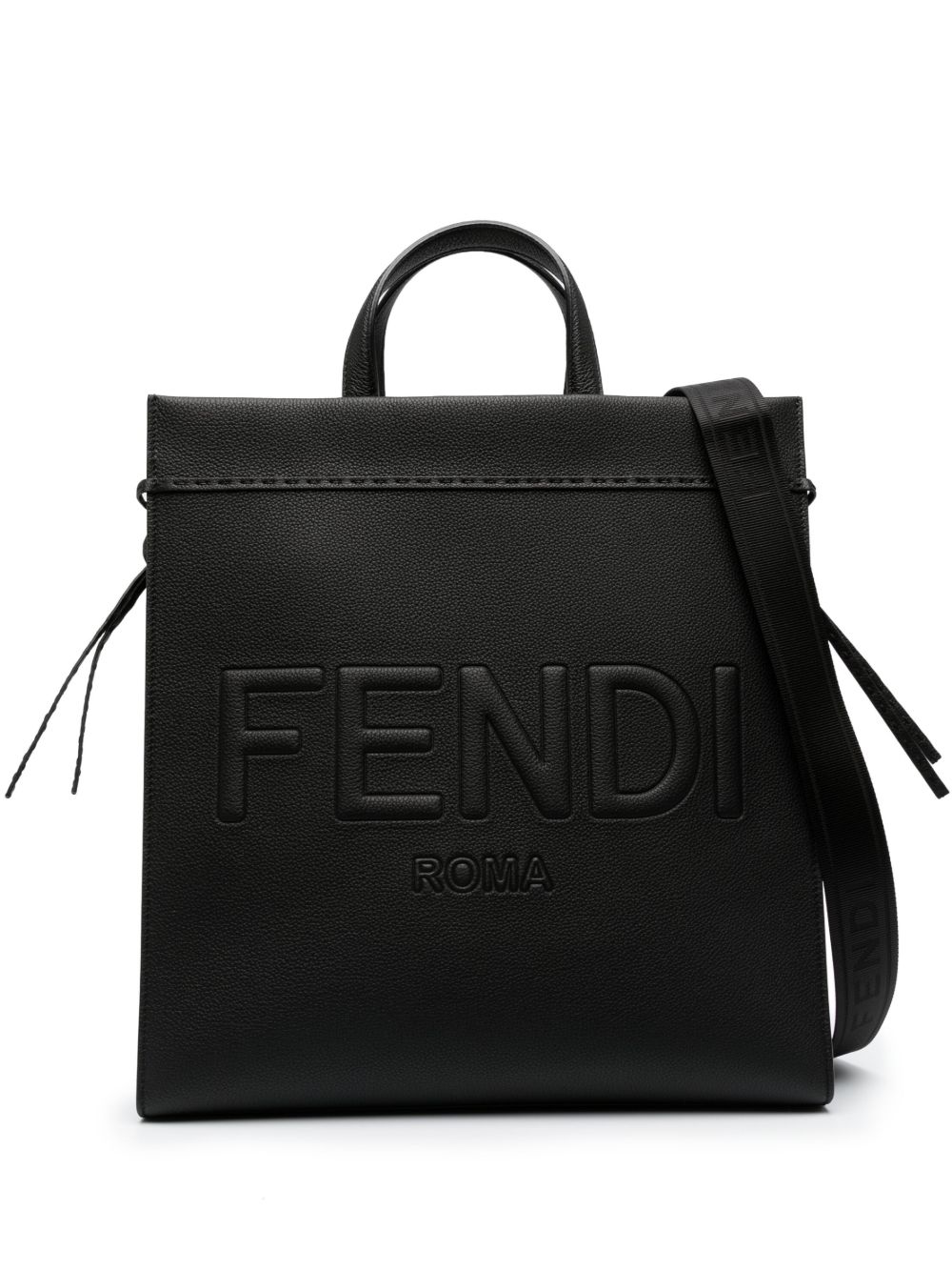 FENDI Go To 皮质中号手提包 - 黑色