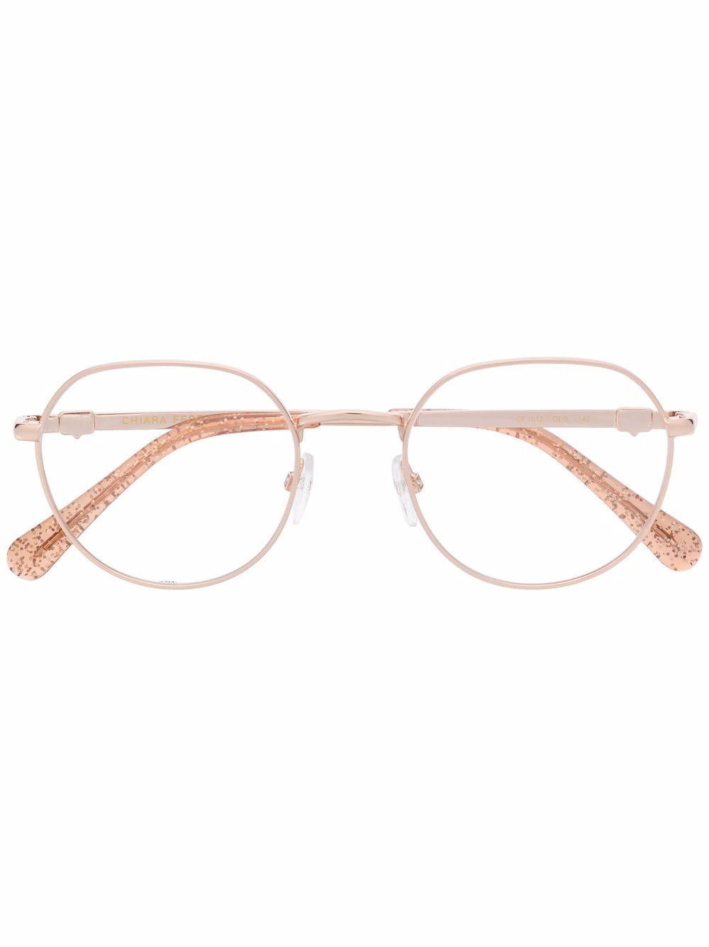 Chiara Ferragni 亮片金葱圆框眼镜 - 金色