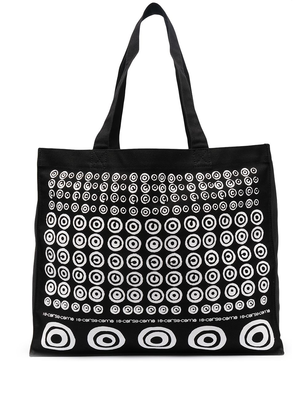10 CORSO COMO 圆形logo帆布托特包 - 黑色