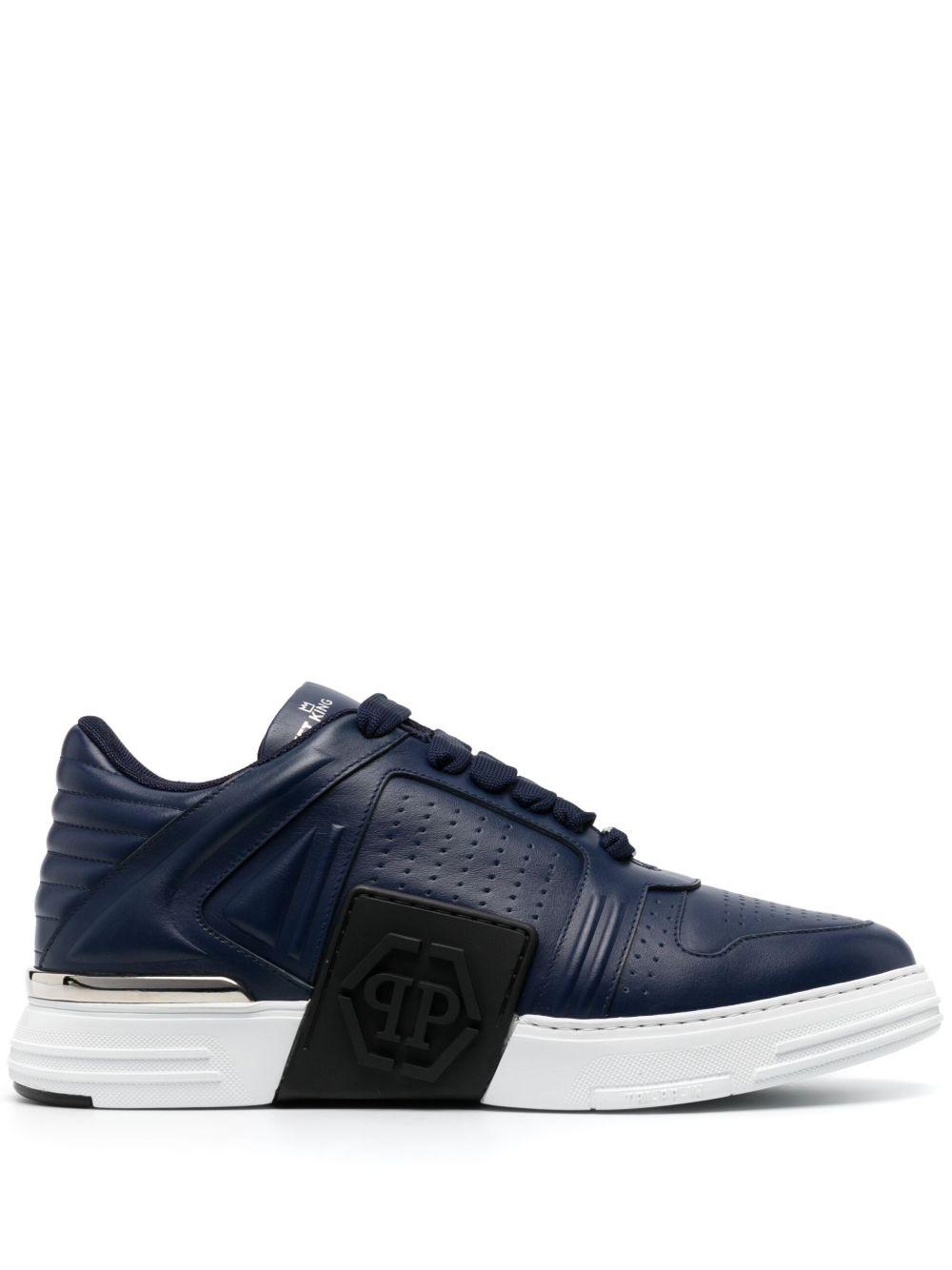 Philipp Plein Nubuck Phantom 皮质低帮运动鞋 - 蓝色