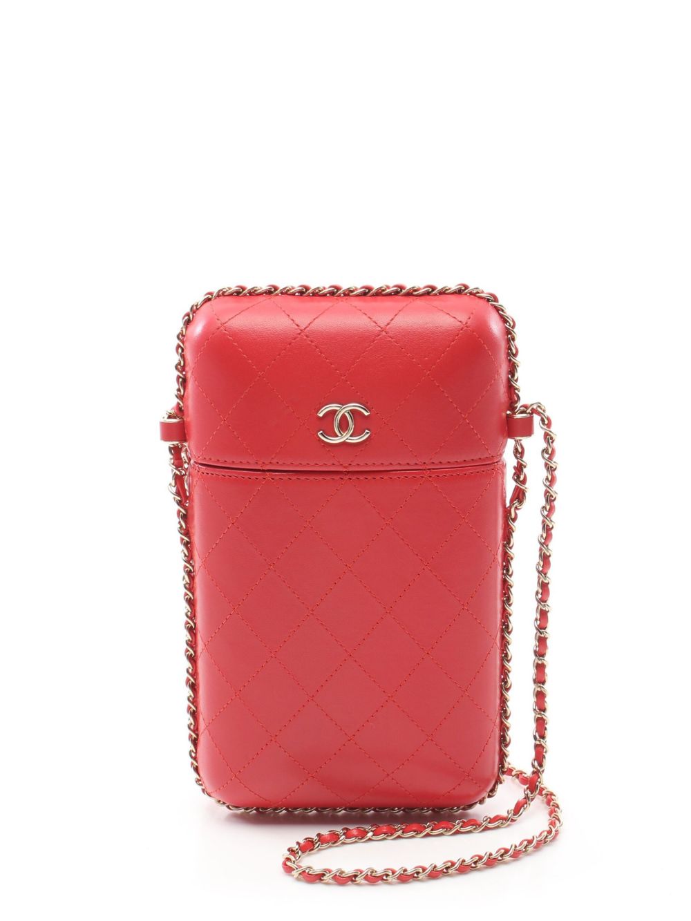 CHANEL Pre-Owned CC 菱纹绗缝单肩包（2018年典藏款） - 红色