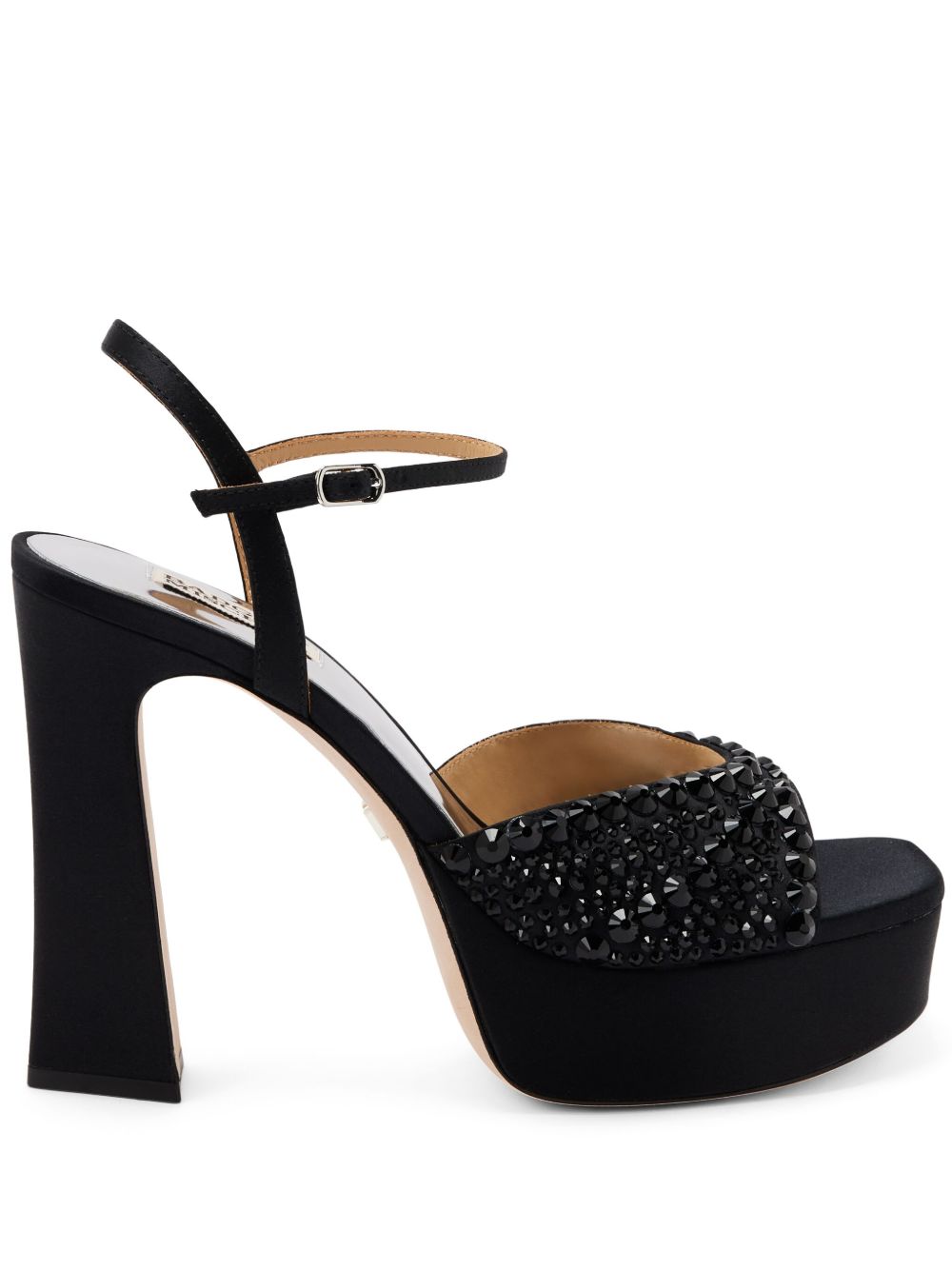 Badgley Mischka Bryleigh 缎面高跟凉鞋（9厘米） - 黑色