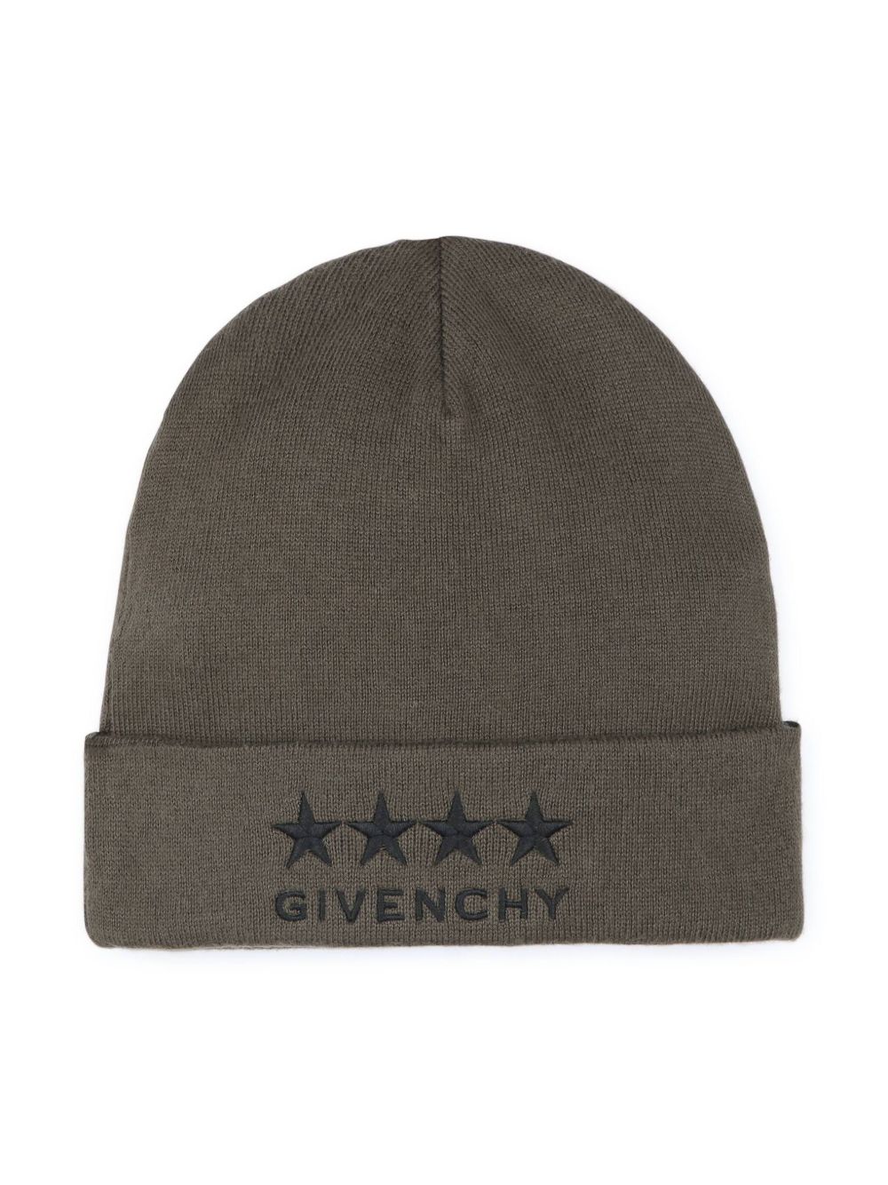 Givenchy Kids logo刺绣套头帽 - 绿色
