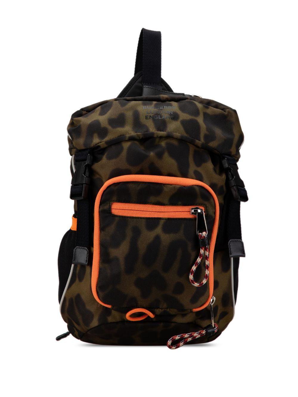 Burberry Pre-Owned Leo Sling 尼龙豹纹双肩包（2018-2023年典藏款） - 褐色