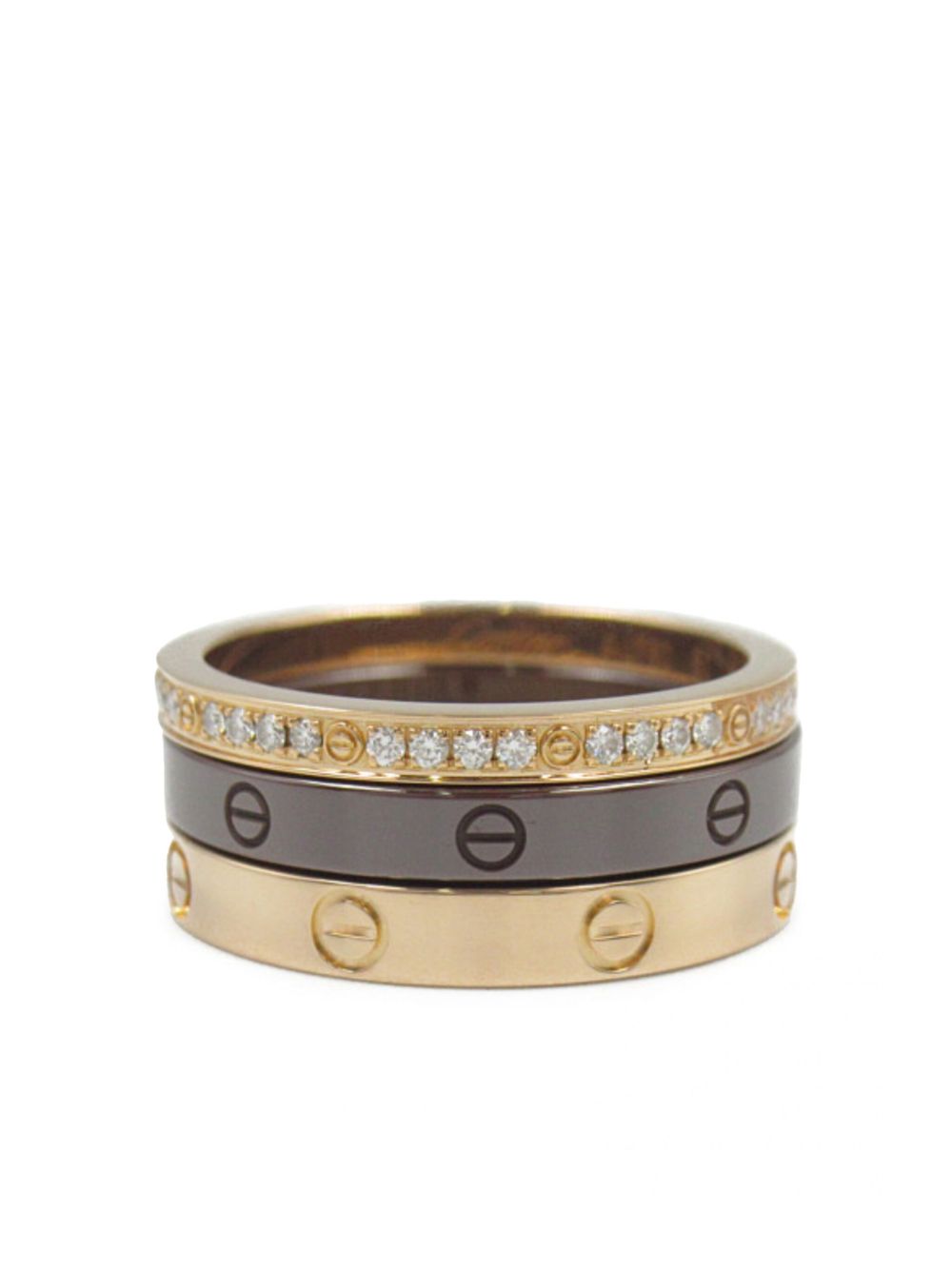 Cartier 18K玫瑰金 Love Three 钻石戒指（2010年代典藏款） - 金色
