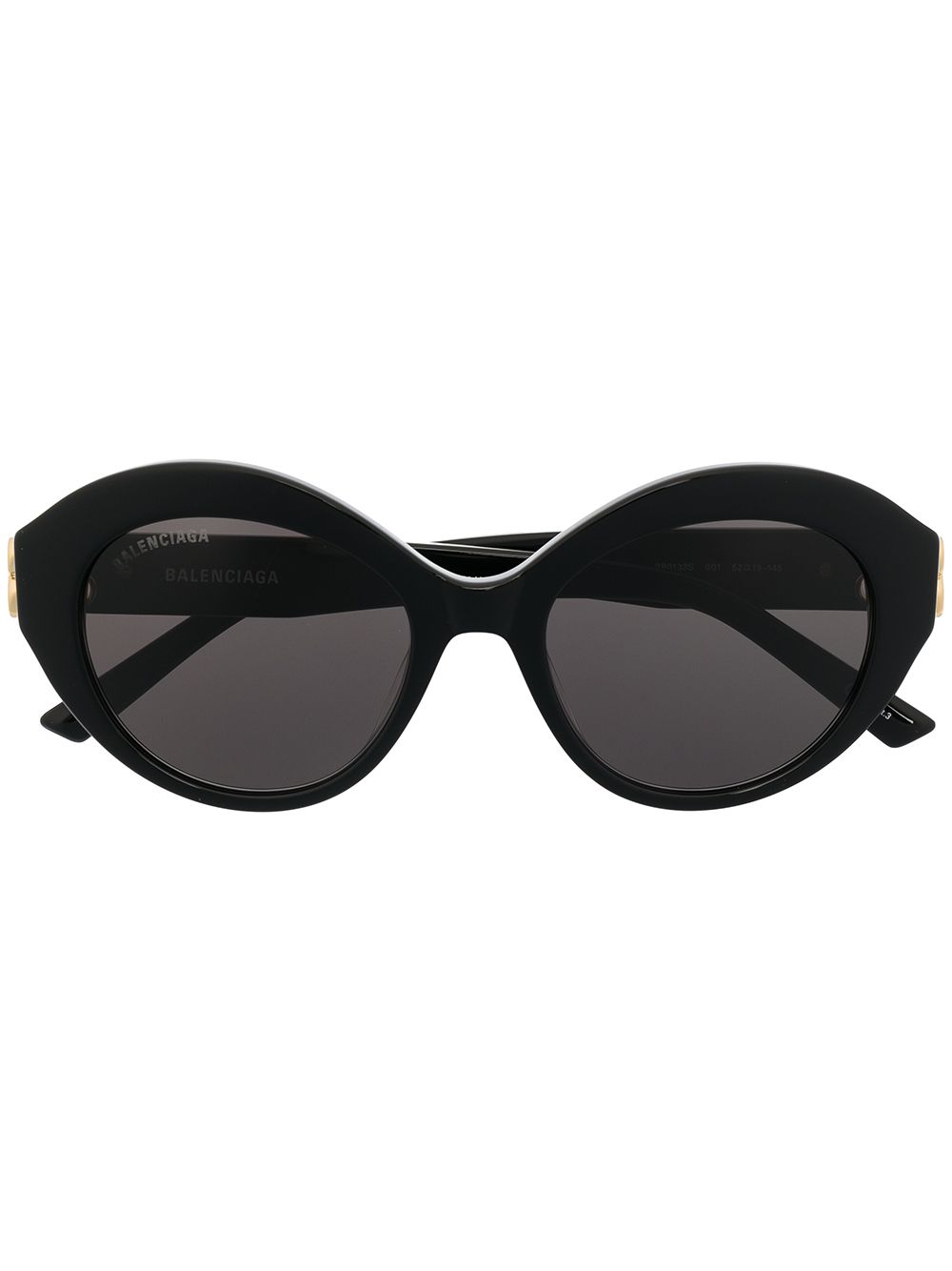 Balenciaga Eyewear Dynasty 椭圆形镜框太阳眼镜 - 黑色