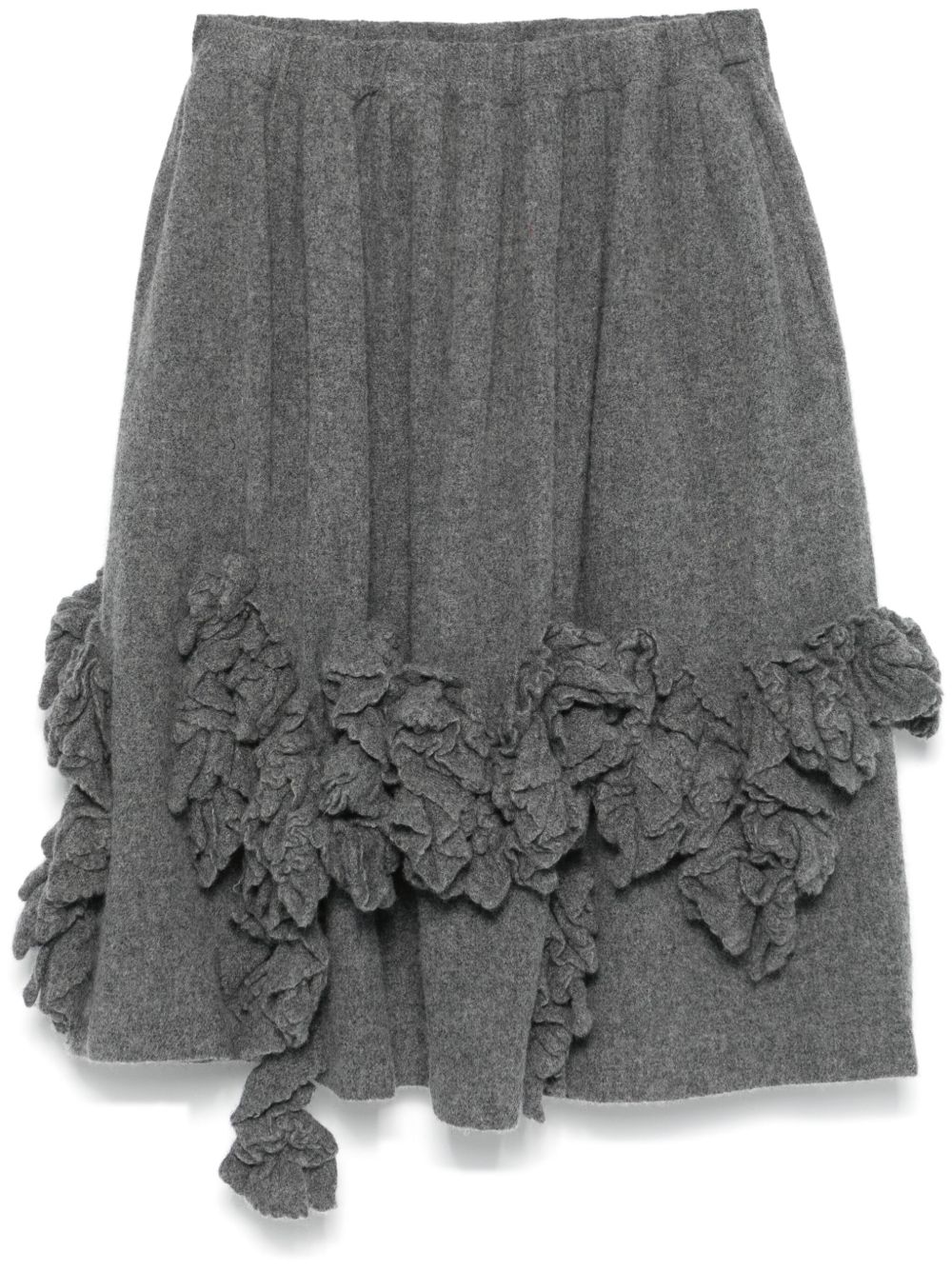 Comme Des Garçons Comme Des Garçons 荷叶边贴花中长半身裙 - 灰色