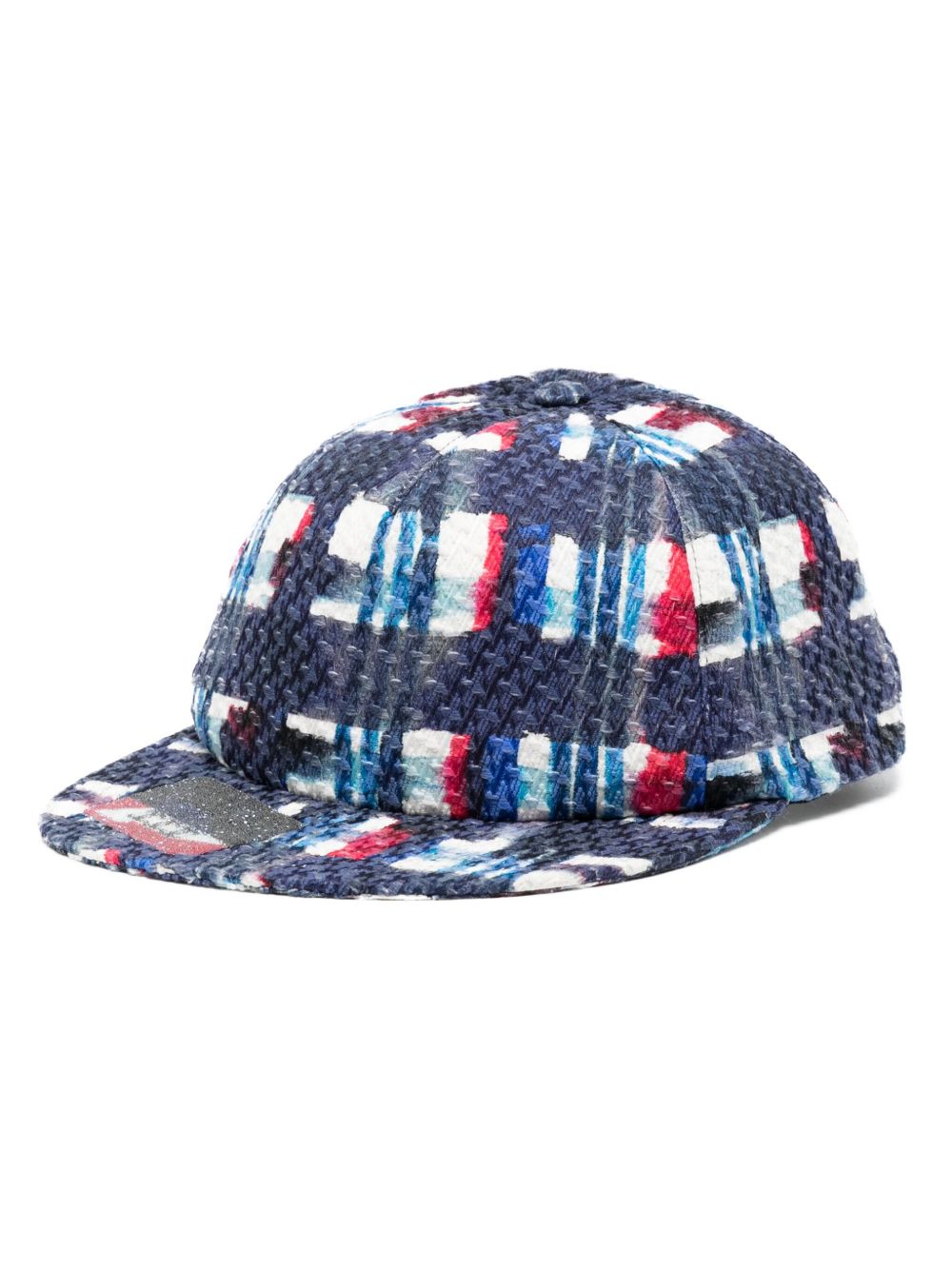 CHANEL Pre-Owned 2000s logo-appliqué tweed flat-brim baseball cap - 彩色