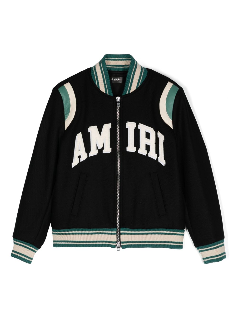 AMIRI KIDS logo贴花飞行员夹克 - 黑色