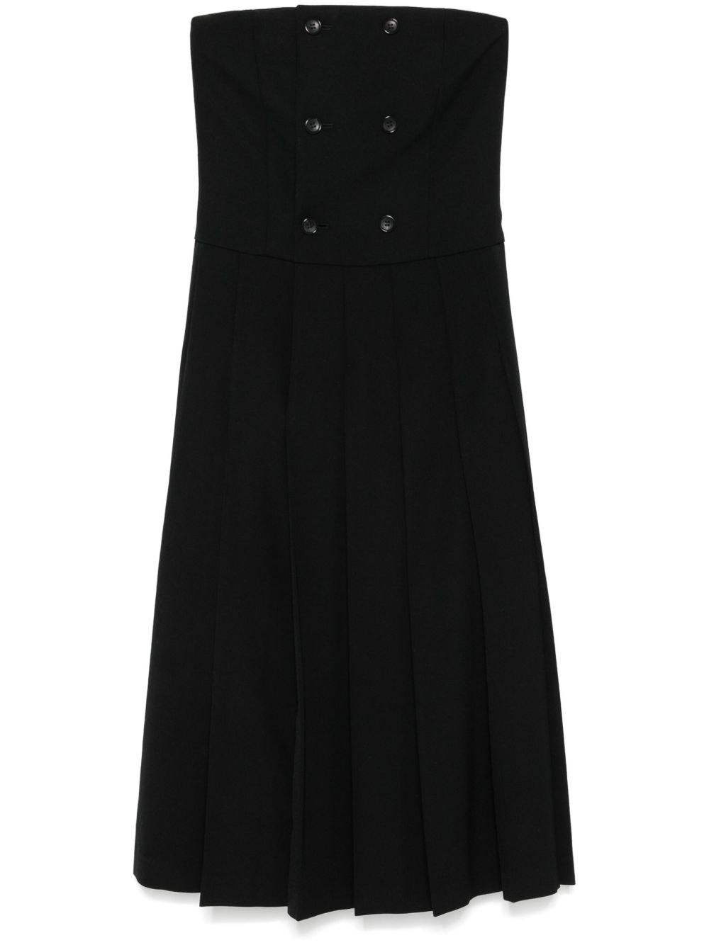 Comme Des Garçons Comme Des Garçons 百褶中长连衣裙 - 黑色