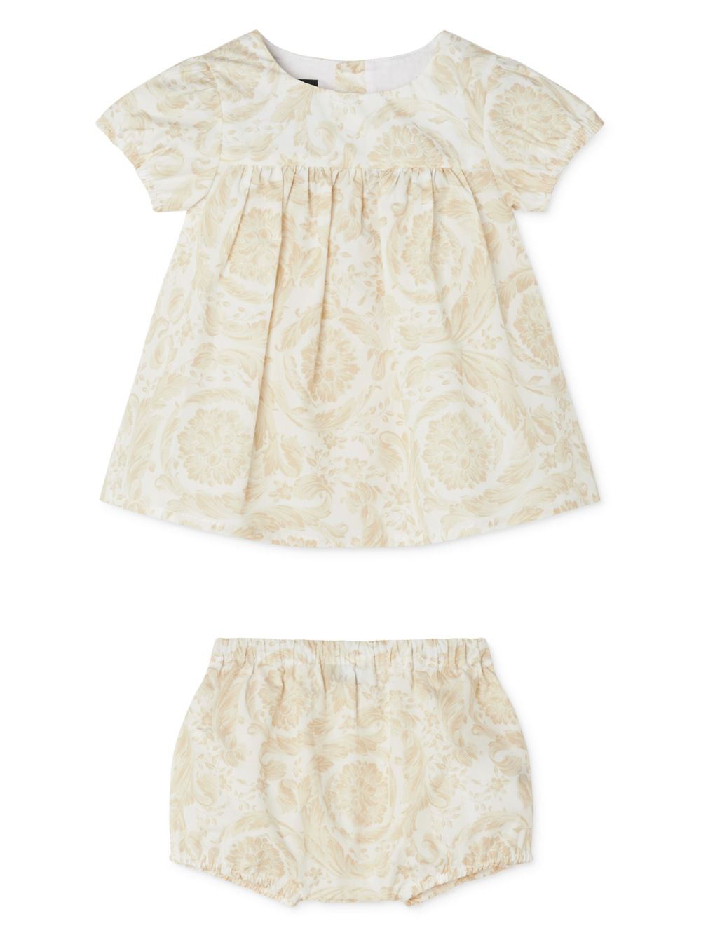 Versace Kids 巴洛克印花连衣裙套装 - 中性色