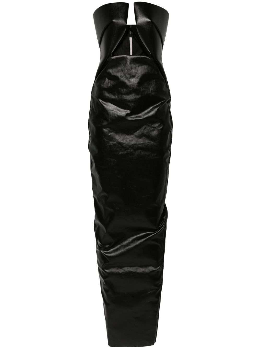 Rick Owens 露肩镂空超长连衣裙 - 黑色
