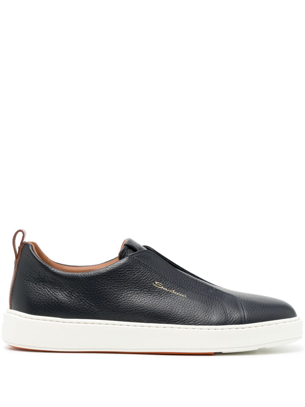 Santoni 套穿式皮质运动鞋 - 蓝色