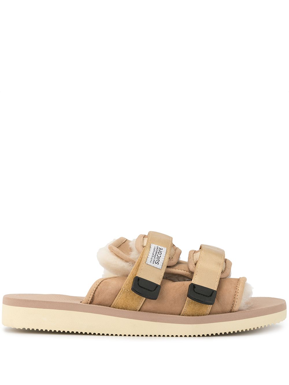 Suicoke Moto M2人造皮毛一体凉鞋 - 褐色