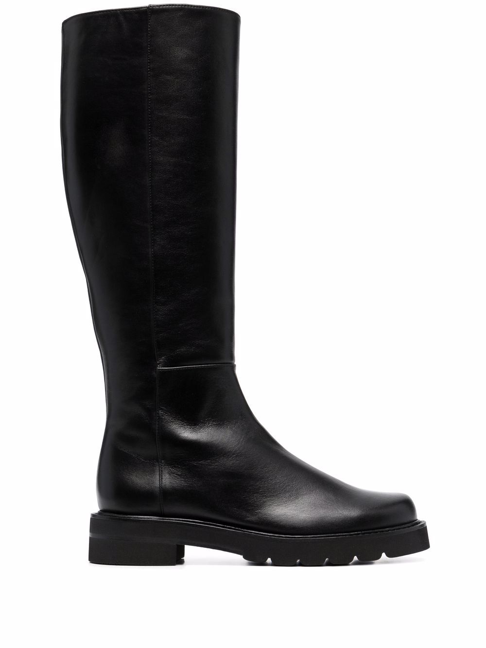 Stuart Weitzman Mila Lift 低跟及膝靴 - 黑色