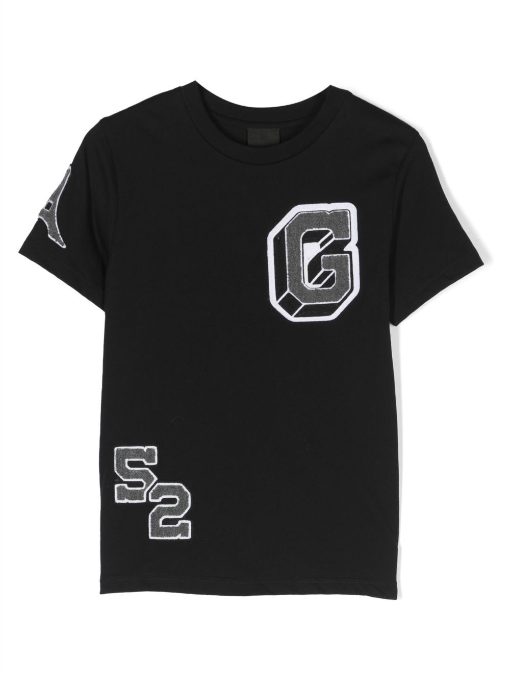 Givenchy Kids logo贴花T恤 - 黑色