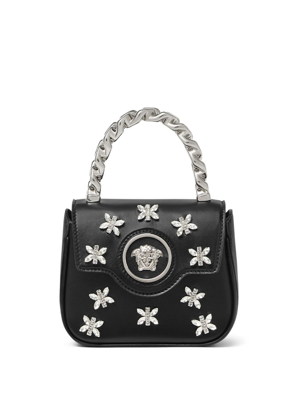 Versace Crystal La Medusa 迷你包 - 黑色