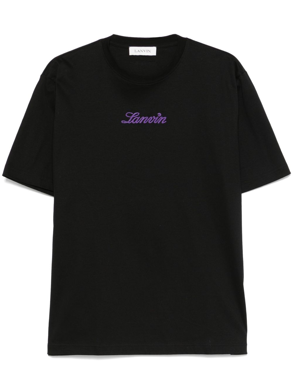 Lanvin logo刺绣T恤 - 黑色