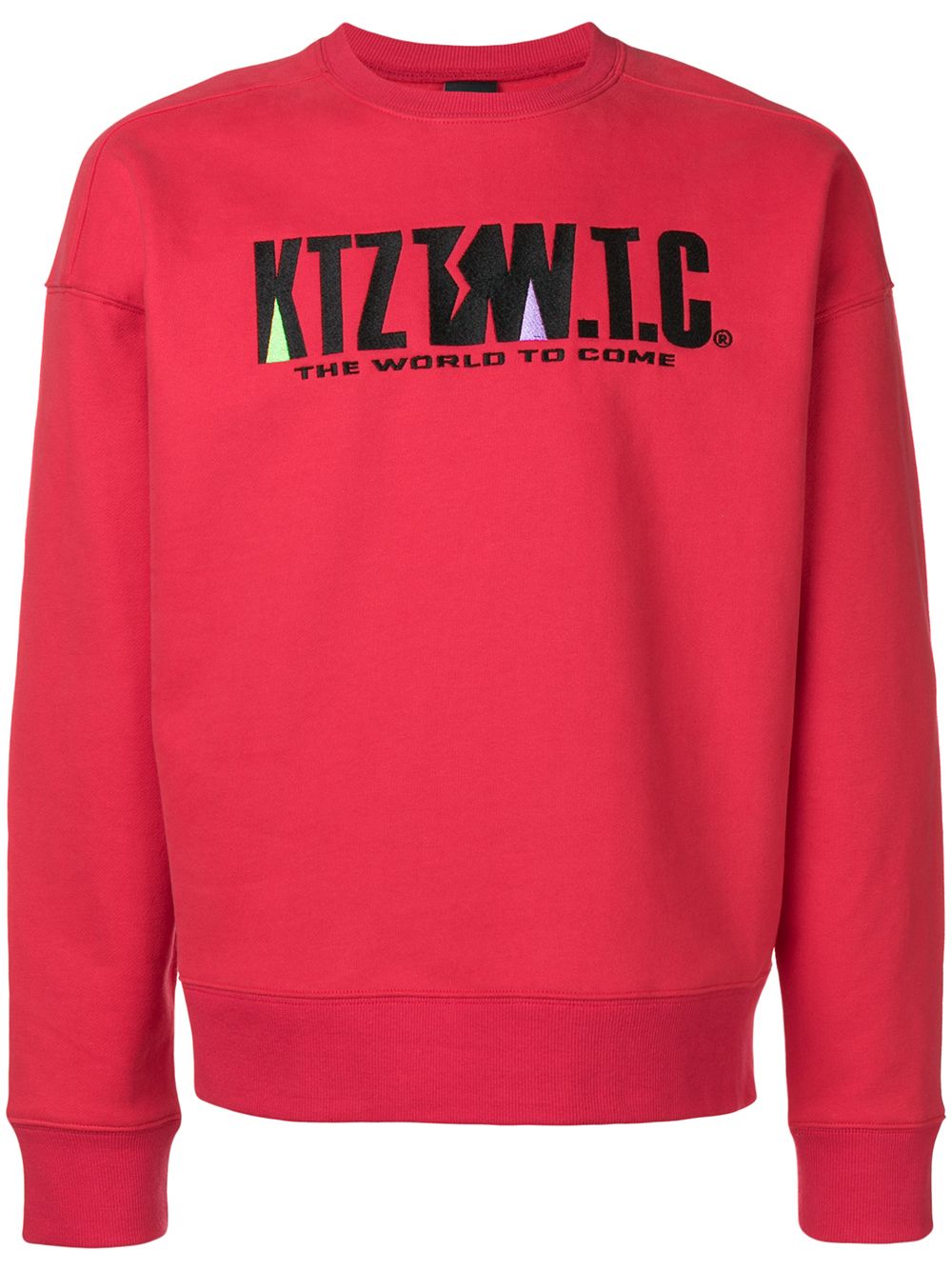 KTZ Mountain文字刺绣套头衫 - 红色