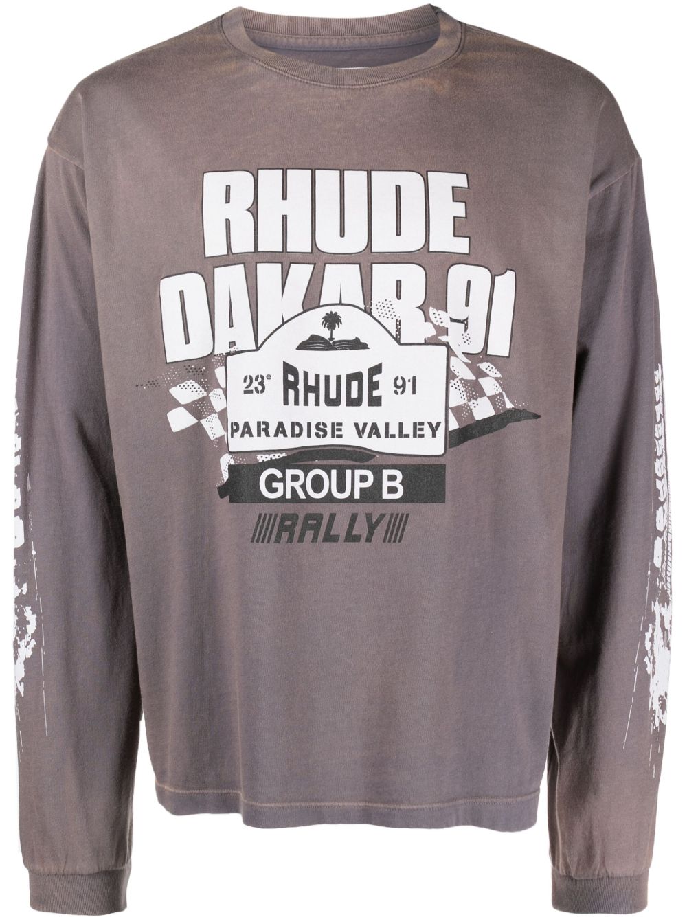RHUDE Dakar 91 长袖T恤 - 灰色