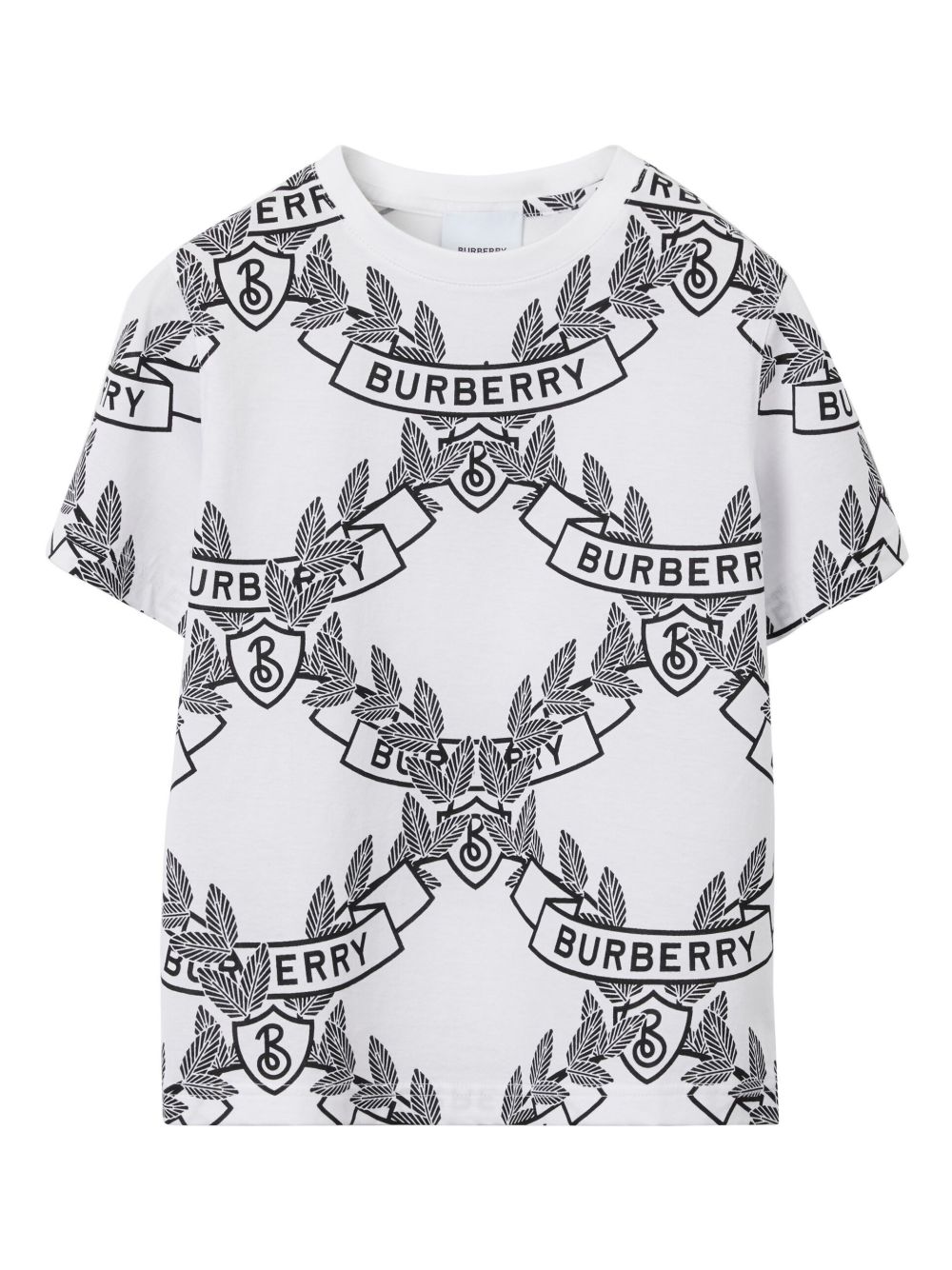 Burberry Kids Oak Leave Crest 棉T恤 - 白色