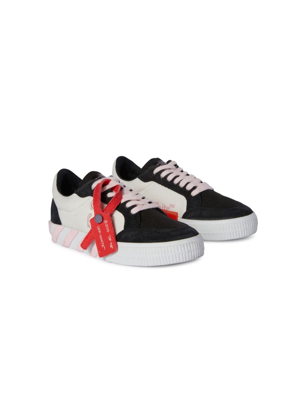 Off-White Kids Low Vulcanized 拼接运动鞋 - 黑色