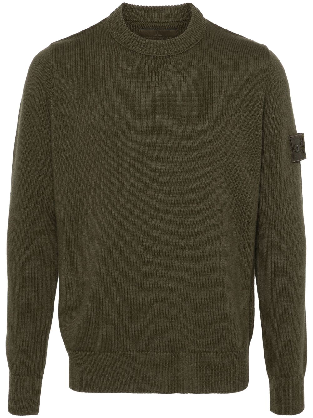 Stone Island 罗盘徽章羊毛毛衣 - 绿色