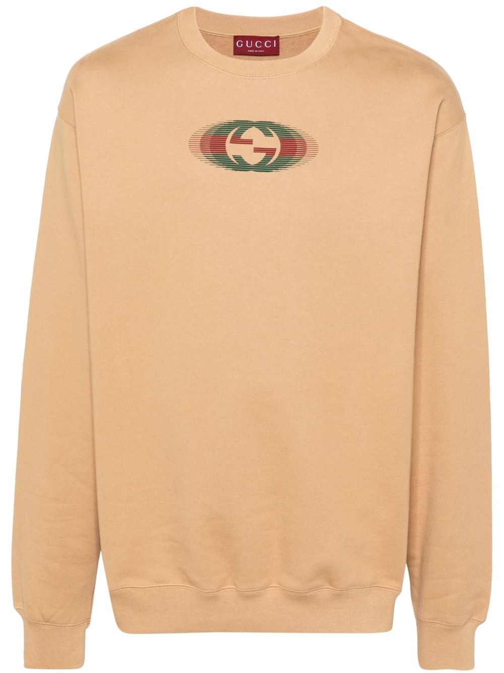 Gucci Interlocking G 印花棉卫衣 - 褐色