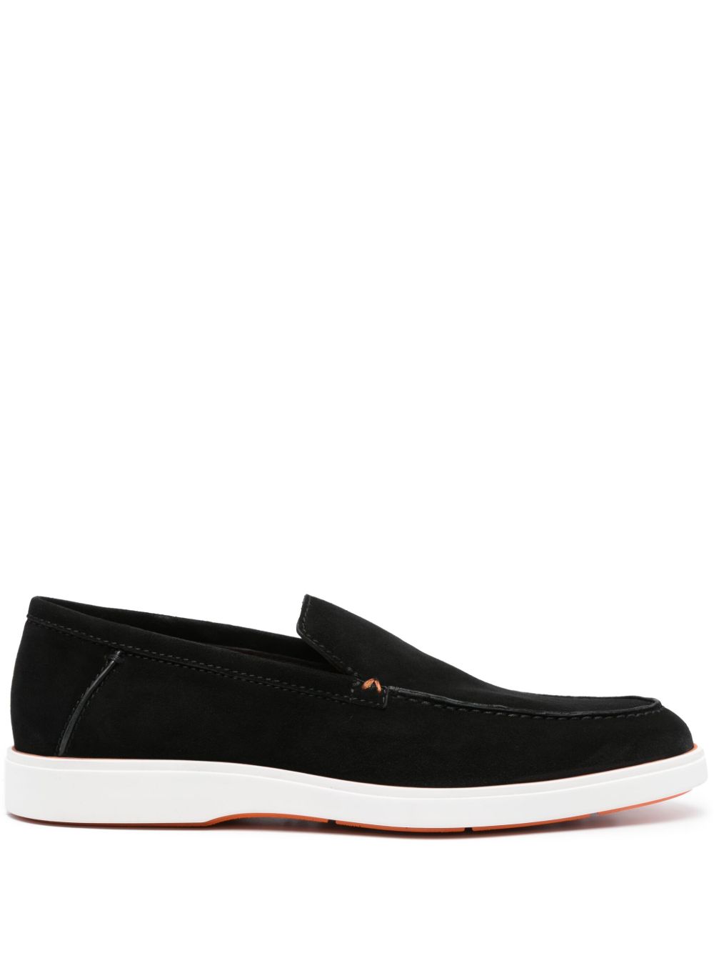 Santoni Drain 绒面皮乐福鞋 - 黑色