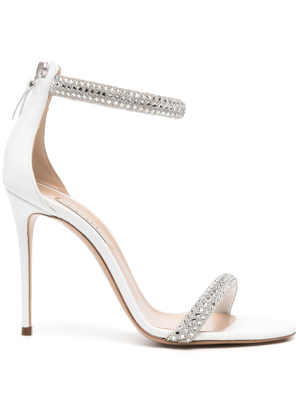Casadei Scarlet 皮质高跟凉鞋 - 白色