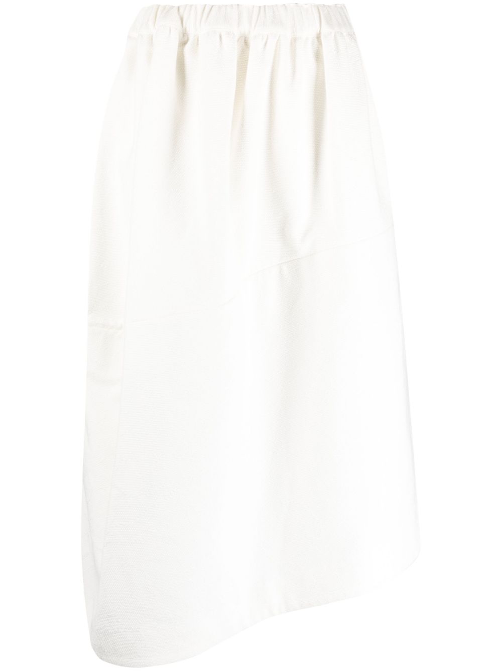 Comme Des Garçons 不对称棉中长半身裙 - 白色