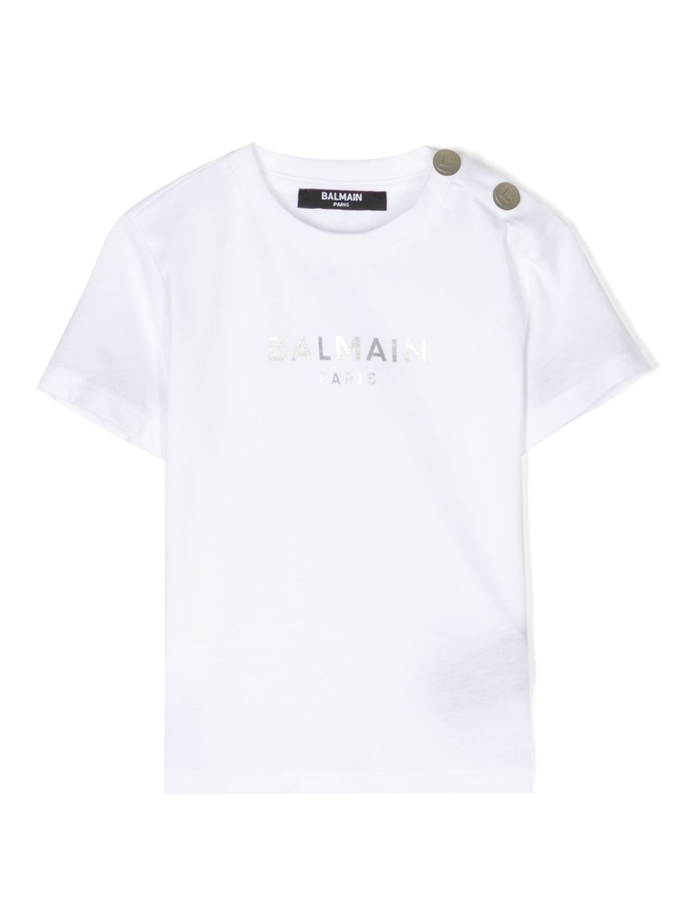 Balmain Kids logo印花棉T恤 - 白色