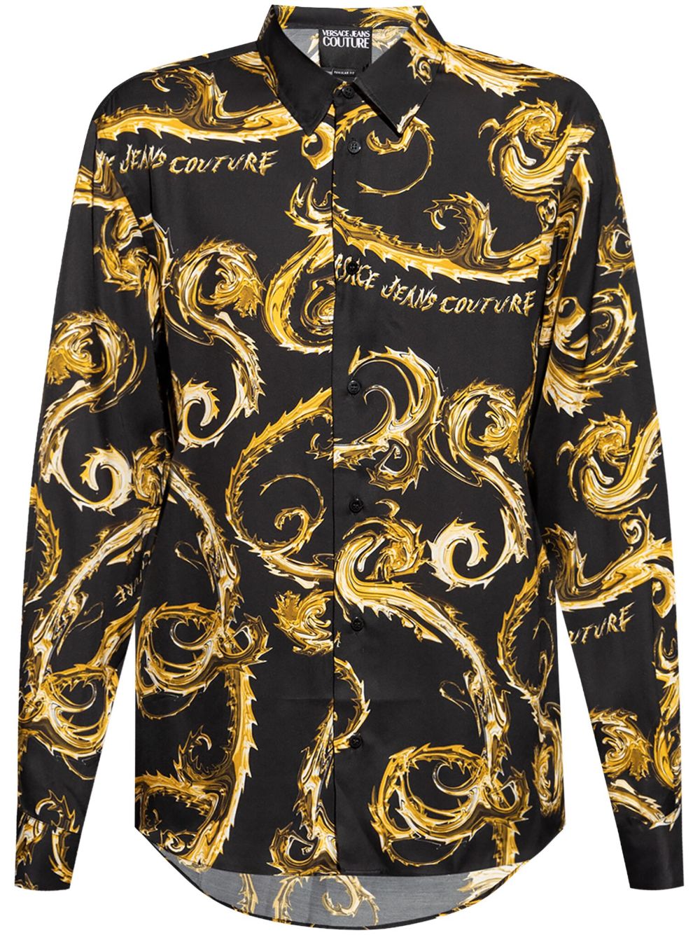 Versace Jeans Couture Watercolour Couture 印花衬衫 - 黑色
