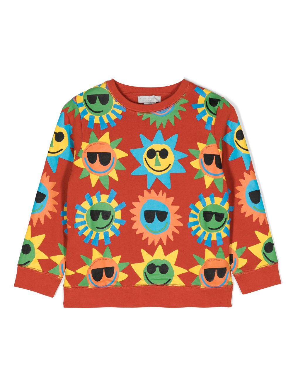 Stella McCartney Kids 太阳印花棉质卫衣 - 红色
