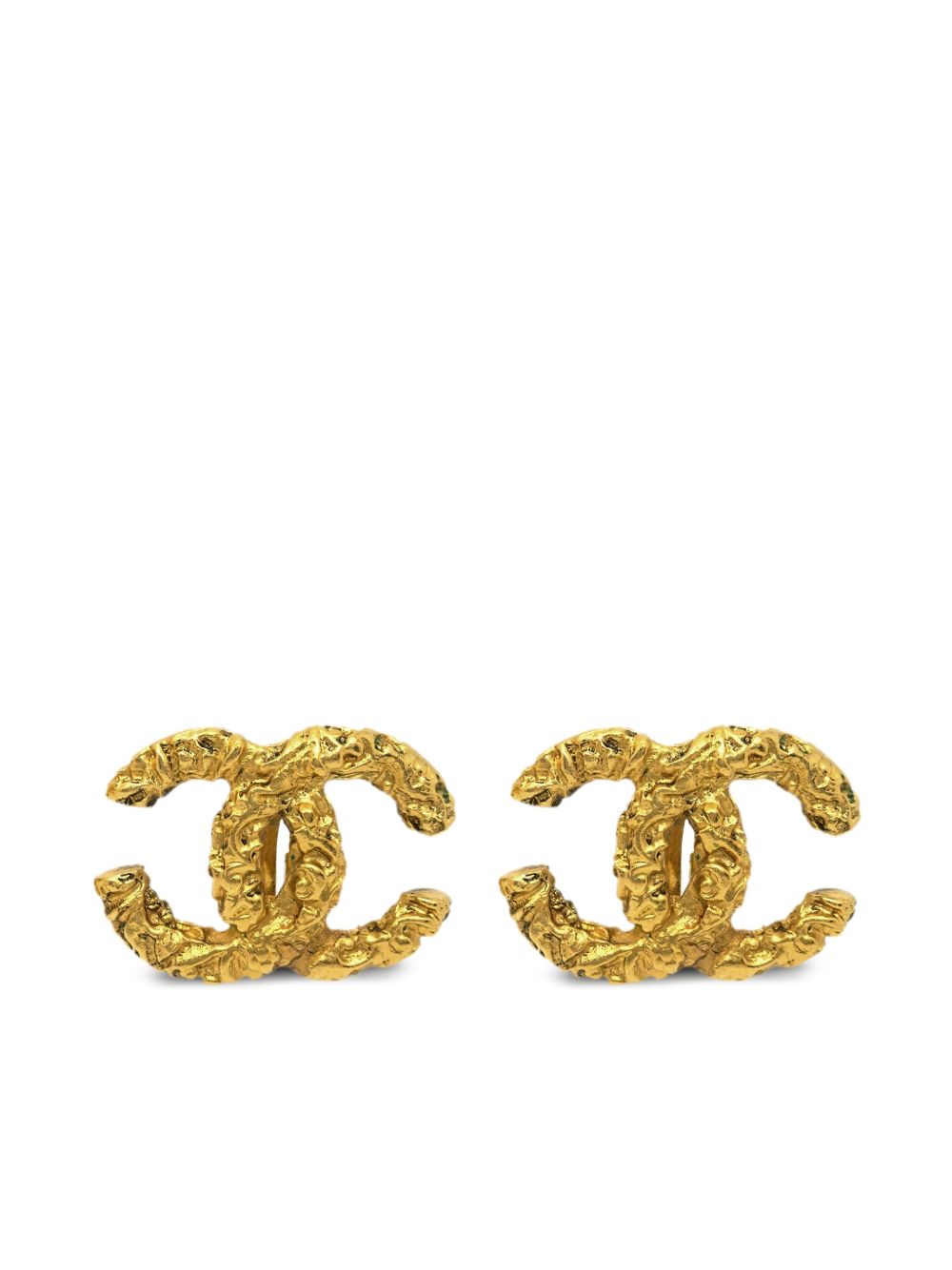 CHANEL Pre-Owned CC 夹扣式耳环（1993年典藏款） - 金色