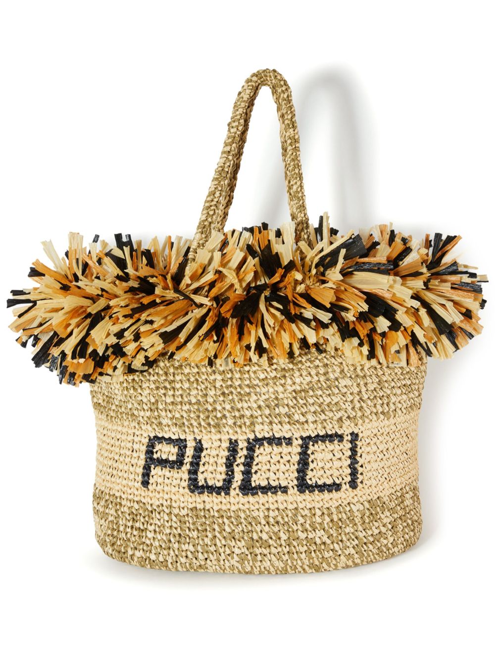 PUCCI logo印花编织托特包 - 中性色