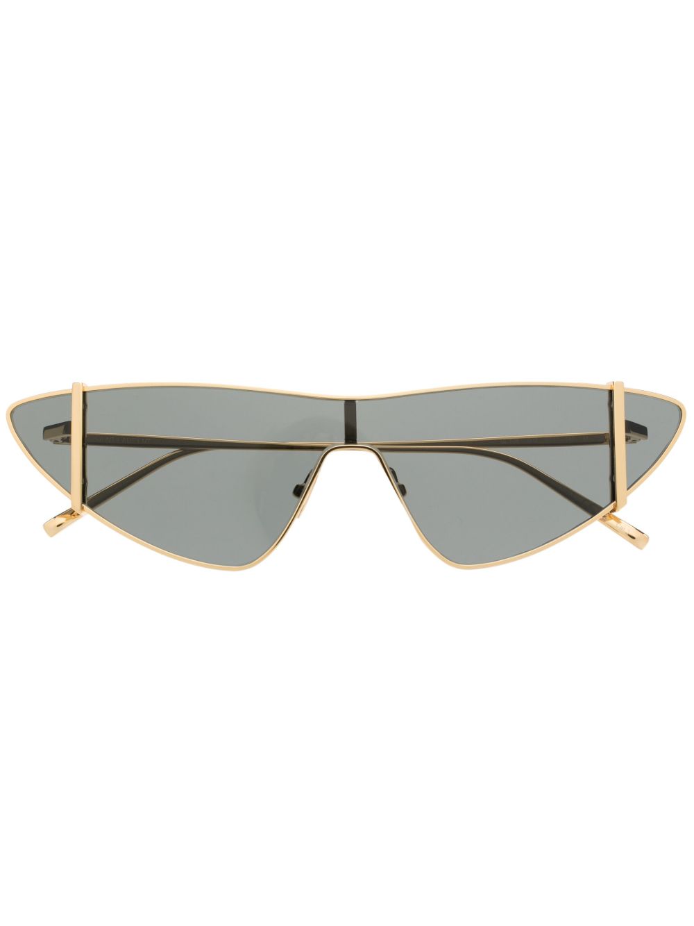 Saint Laurent Eyewear 金属感猫眼框太阳眼镜 - 金色