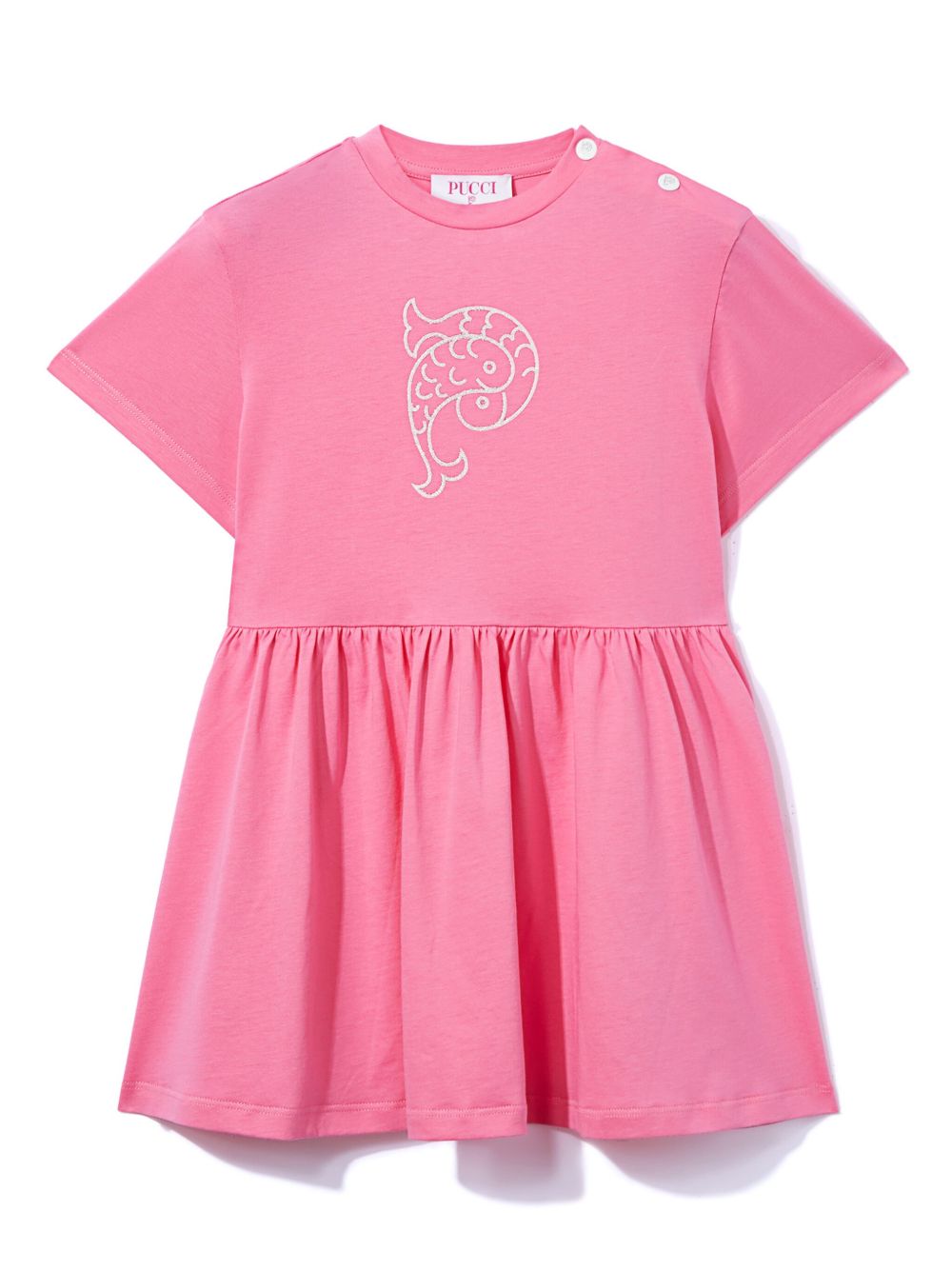 PUCCI Junior logo印花连衣裙 - 粉色