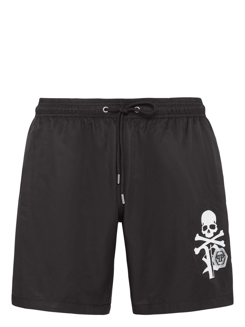 Philipp Plein 骷髅头印花泳裤 - 黑色