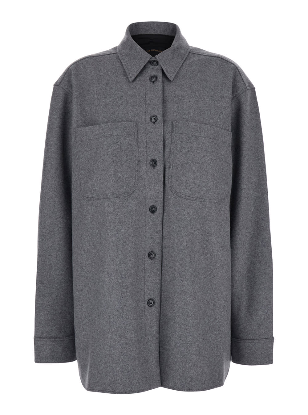 The Andamane tina Grey Oversize Shirt In Wool Woman