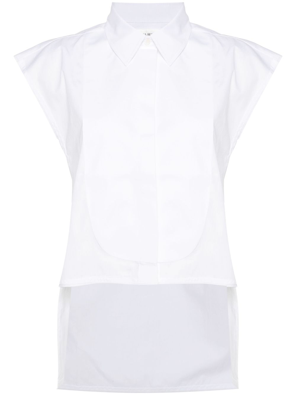 Victoria Beckham 拼接细节无袖衬衫 - 白色
