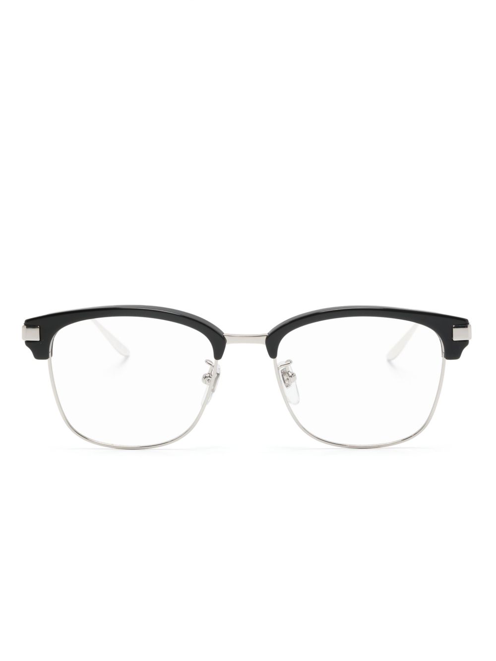 Gucci Eyewear Interlocking G 镜腿方框眼镜 - 银色