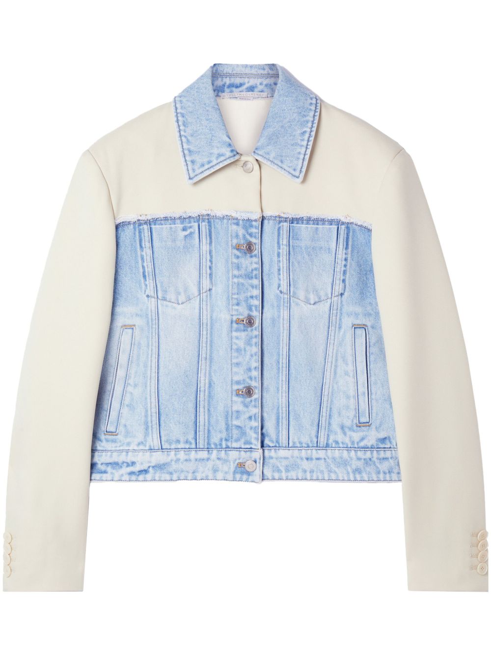 Stella McCartney 双色拼接牛仔夹克 - 蓝色