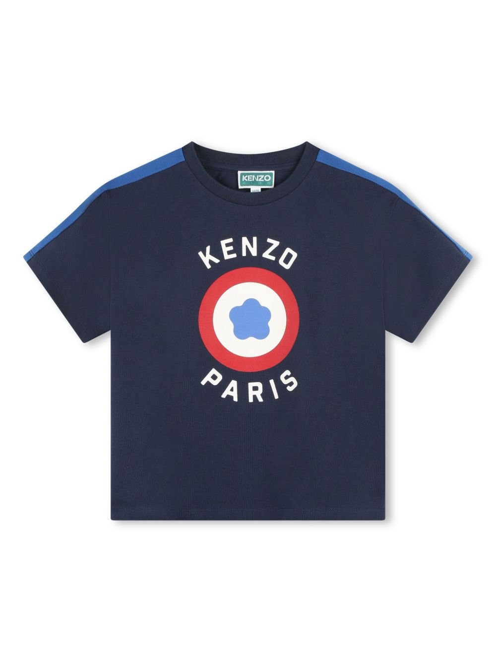 Kenzo Kids logo印花棉T恤 - 蓝色