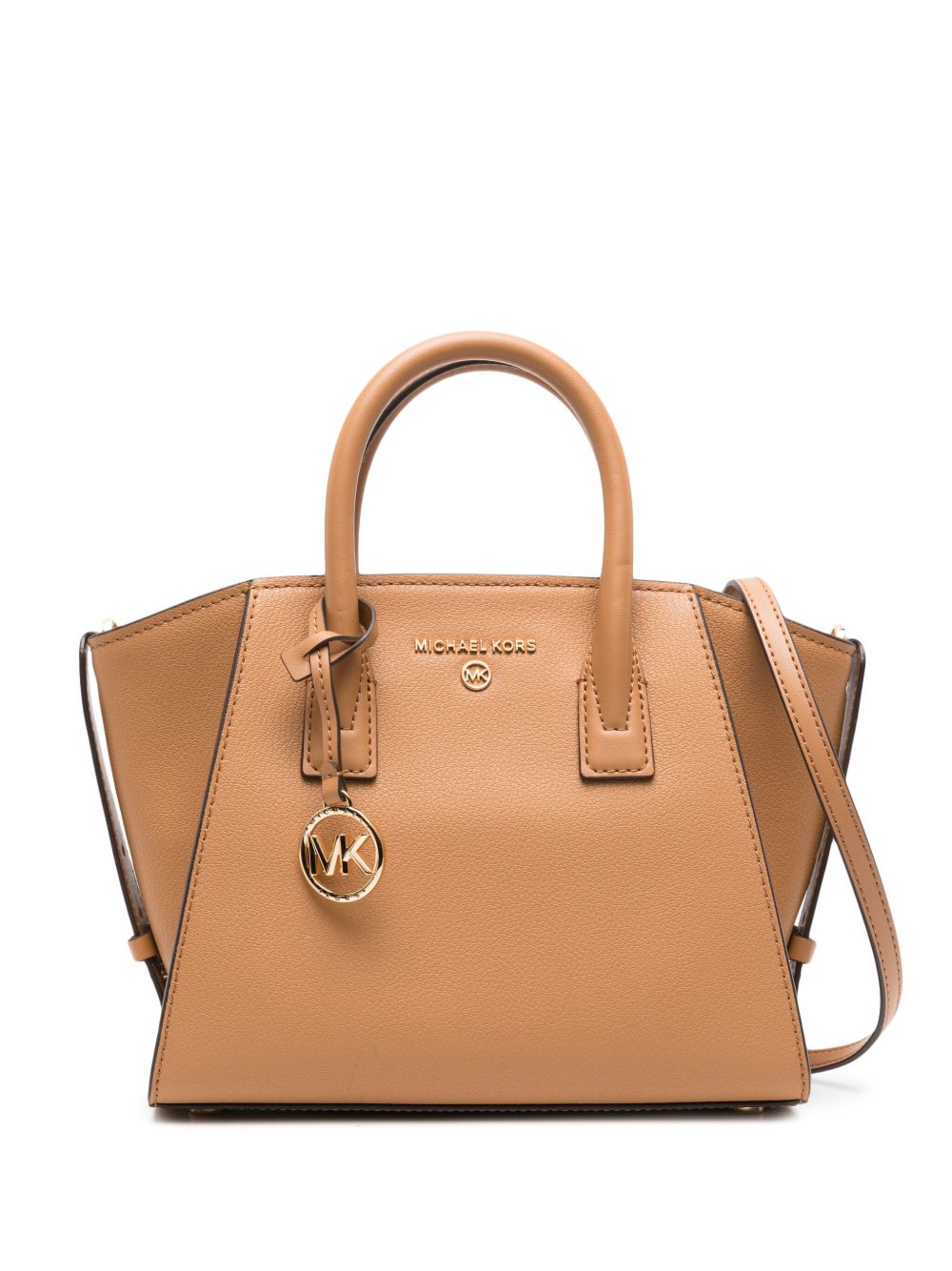 Michael Michael Kors Avril logo字样皮质手提包 - 褐色