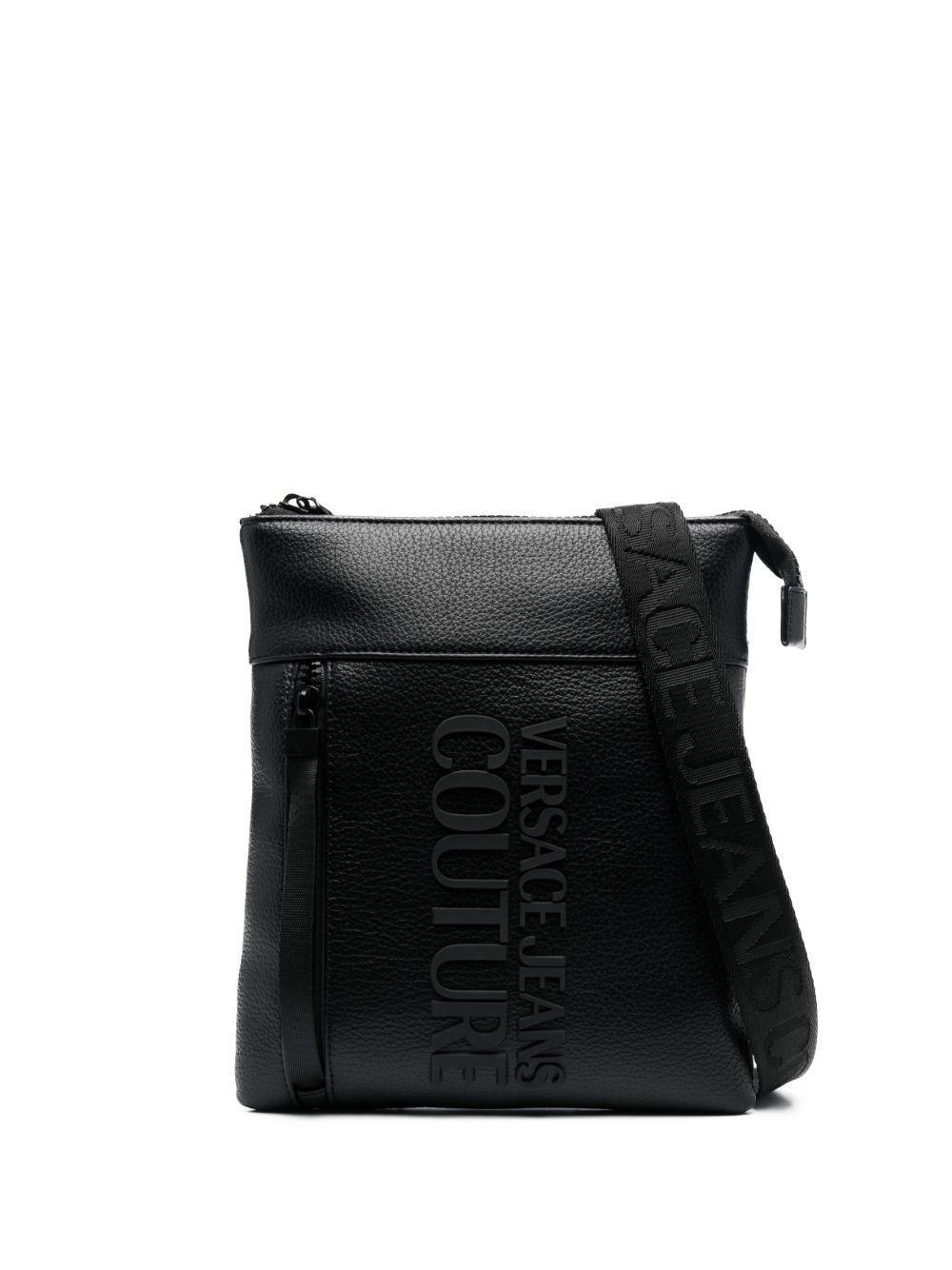 Versace Jeans Couture logo压纹邮差包 - 黑色